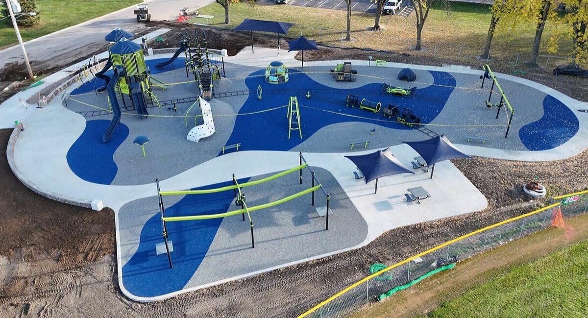 Flagship Recreation completed playground aerial