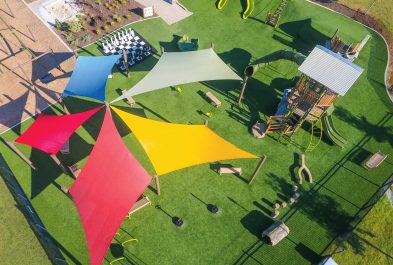 SkyWays hypar sail shade structure